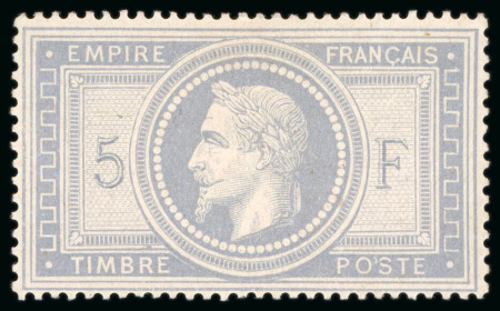 Stamp of France » Empire Lauré 1869, Empire Lauré 5 francs violet-gris, belle gomme
