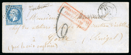 Stamp of France » Empire 1853-1862 1856, Lettre à destination de Gorée (Sénégal) par
