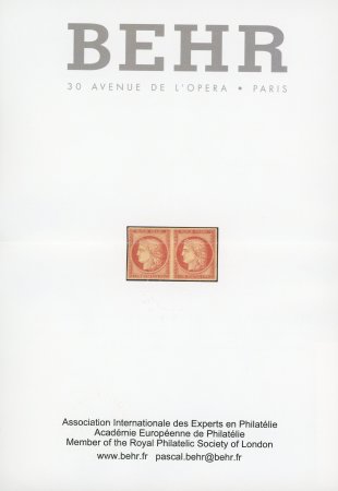 Lot 31017 - 1849, Cérès non dentelé 1 franc vermillon pâle