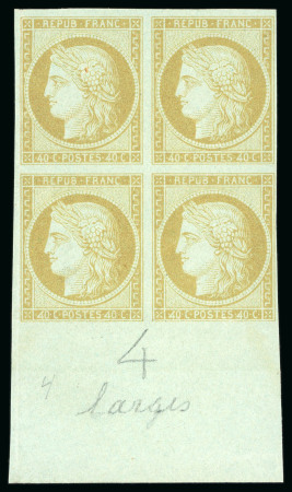 Stamp of France » Type Cérès de 1849-1850 1849, Essai Cérès non dentelé 40 centimes bistre
