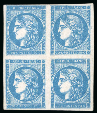 Stamp of France » Emission de Bordeaux 1871, Émission de Bordeaux 20 centimes bleu type III