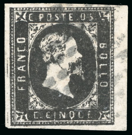 1851, 5c black, a magnificent and very fresh example used
