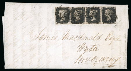 Stamp of Great Britain » 1840 1d Black and 1d Red plates 1a to 11 1840 1d. black, unplated selection of 5 covers, comprising