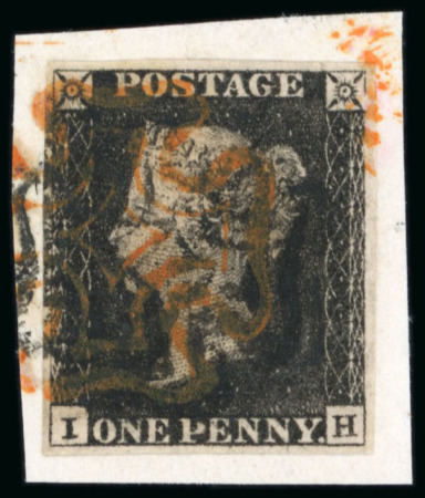Stamp of Great Britain » 1840 1d Black and 1d Red plates 1a to 11 1840 1d. black, Pl. 1b, IH, good margins all round