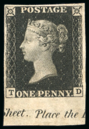 Stamp of Great Britain » 1840 1d Black and 1d Red plates 1a to 11 1840 1d. black, pl.6, TD, a fine mint example from