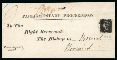 Stamp of Great Britain » 1840 1d Black and 1d Red plates 1a to 11 1840 1d. black, pl. 1b, LI, close to very large margins,