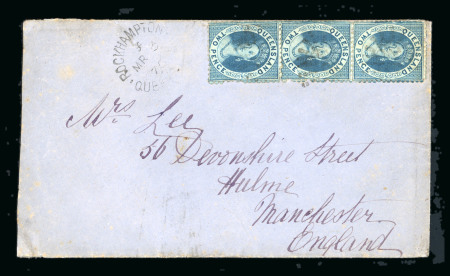 Stamp of Large Lots and Collections 1866-78, Group of three covers incl. Jamaica 1860-70 1d bisect on circular