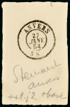 Stamp of Belgium Belgium - 1869-78 5fr, glass plate negative, defective