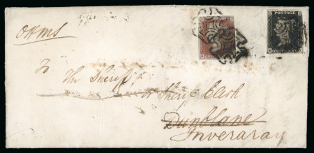 Stamp of Great Britain » 1840 1d Black and 1d Red plates 1a to 11 1841 (Apr 10) O.H.M.S entire letter from Glasgow to
