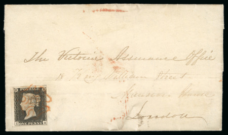Stamp of Great Britain » 1840 1d Black and 1d Red plates 1a to 11 1840 (May 24 used on the 3rd Sunday) entire letter