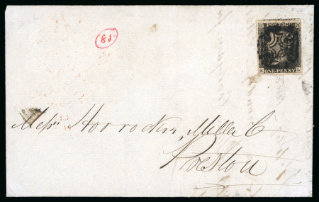 Stamp of Great Britain » 1840 1d Black and 1d Red plates 1a to 11 1841 (Mar. 20) entire letter ex the Horrocks miller