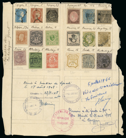Stamp of Large Lots and Collections THE FAMOUS DOCUMENT  WHICH MADE SPERATI  WORLDWIDE FAME