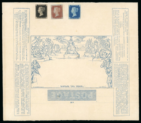 Stamp of Great Britain » 1840 Mulreadys & Caricatures 1840 2d. Mulready letter sheet (a96), a very fine unused