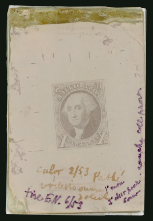 United States - 1847 10c Washington, glass cliché