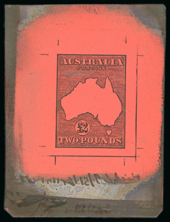 Stamp of Australia Australia - 1913 Kangaroo £2, cliché on celluloid