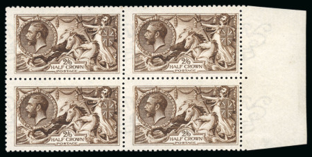 Stamp of Great Britain » King George V » 1913-19 Seahorse Issues 1915 De La Rue 2/6d. very deep brown intense shade,