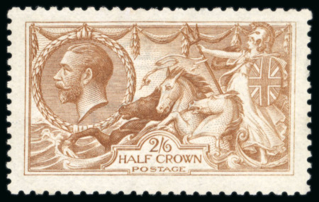Stamp of Great Britain » King George V » 1913-19 Seahorse Issues 1915 De La Rue 2/6d. Cinnamon brown; fresh mint with