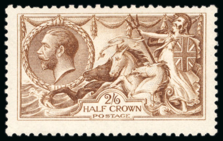 Stamp of Great Britain » King George V » 1913-19 Seahorse Issues 1915 De La Rue 2/6d.Reddish (Chestnut) brown; unused