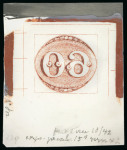 Stamp of Brazil Brazil - 1843 "Bull's Eyes" 60r & 90r, the sensational assembly made up of 84 items
