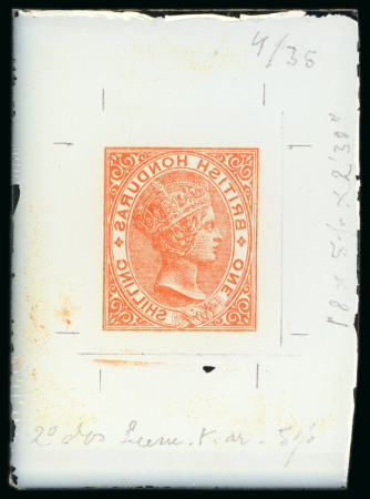 Stamp of British Honduras British Honduras - 1885 1s glass support cliché in