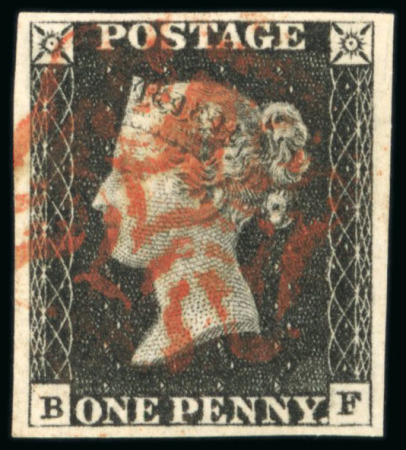 Stamp of Great Britain » 1840 1d Black and 1d Red plates 1a to 11 1840 1d. black, pl. 1b, BF, 