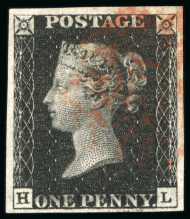 Stamp of Great Britain » 1840 1d Black and 1d Red plates 1a to 11 1840 1d. black, pl. 5, HL, large balanced margins,
