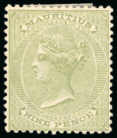 Mauritius, 1860 Issue 9p, hand signed reproduction,