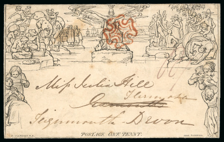 Stamp of Great Britain » 1840 Mulreadys & Caricatures 1840 (May 8) 1d. Mulready letter sheet, from London