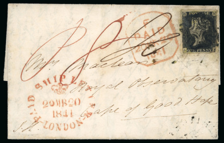 Stamp of Great Britain » 1840 1d Black and 1d Red plates 1a to 11 1841 (Mar 19) entire letter (reduced) from Hitchin