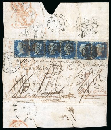 Stamp of Great Britain » 1840 2d Blue (ordered by plate number) 1841 part addressed to Captain JJ Best ....Corfu, bearing