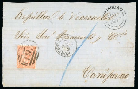 Stamp of Danish West Indies 1875 (Mar 24), Part cover from San Juan de Puerto Rico