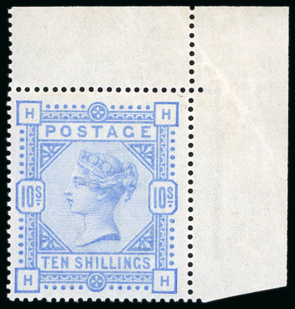 Stamp of Great Britain » 1855-1900 Surface Printed » 1883-84 & 1888 High Values 1883-84 10/- Pale Ultramarine, HH, a fine mint NH (mounted