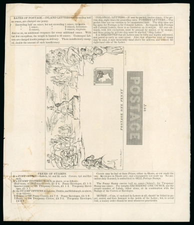 U.S.A: 1840 facsimile of the 1d. letter sheet, produced