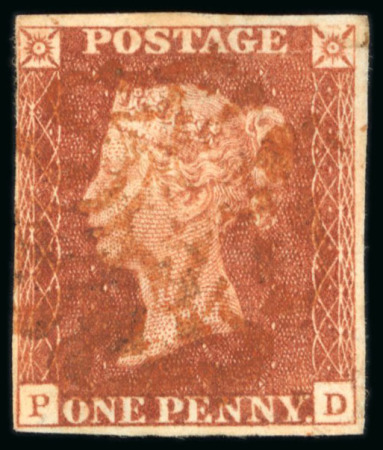 Stamp of Great Britain » 1841 1d Red 1841 1d Red-brown, Pl.15, PD, close to good margins,