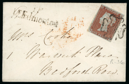 Stamp of Great Britain » 1841 1d Red 1841 1d. red selection of three miniature covers including