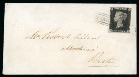 Stamp of Great Britain » 1840 1d Black and 1d Red plates 1a to 11 1840 (Dec 10) envelope from Edinburgh to Perth, bearing