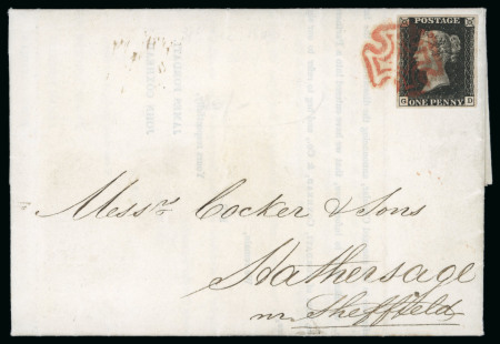 Stamp of Great Britain » 1840 1d Black and 1d Red plates 1a to 11 1840 (Dec 31) printed double letter sheet from London