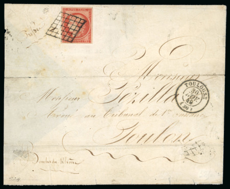 Stamp of France » Type Cérès de 1849-1850 1849, Lettre pour Toulon, affranchissement Cérès
