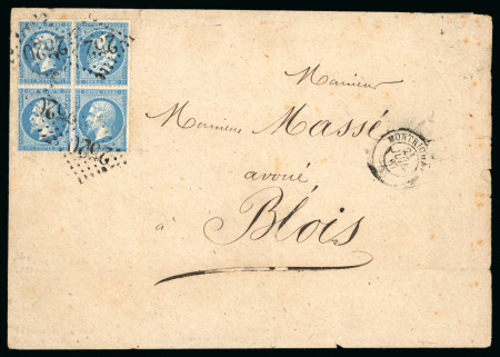 Stamp of France » Empire 1853-1862 1867, Lettre pour Blois, affranchissement Empire dentelé