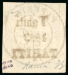 1893, Taxe Duval 1 centimes noir surchargé "Tahiti