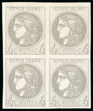Stamp of France » Emission de Bordeaux 1870, Émission de Bordeaux 4 centimes gris, Y&T n°41B