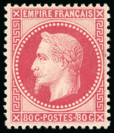 Stamp of France » Empire Lauré 1867, Empire Lauré 80 centimes rose carminé, Y&T