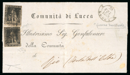 1859, Circolare a stampa con due 1 q. durante il Governo Provvisorio.