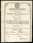 1861, Involucro di stampato periodico affr. per il doppio porto con 1 grano grigio scuro
