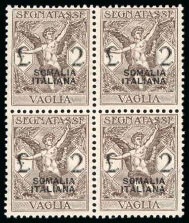 1926, Segnatasse per vaglia, serie completa di sei in blocchi di quattro.