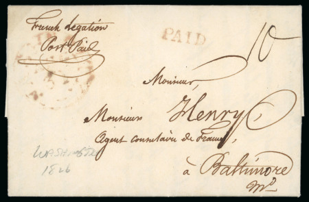 Stamp of France 1825-1826, Lot de 4 lettres depuis la Légation française