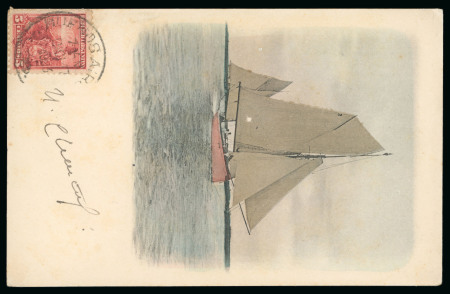 Stamp of Polar 1903 (Dec 17) picture postcard of a schooner (hand tinted) signed by J. B. Charcot below