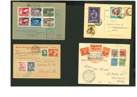 Stamp of Large Lots and Collections Poland: 1919-59 Group of 49 covers all addressed to Switzerland
