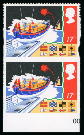 Stamp of Great Britain » Queen Elizabeth II 1985 Safety at Sea 17p black, azure, emerald, ultramarine,