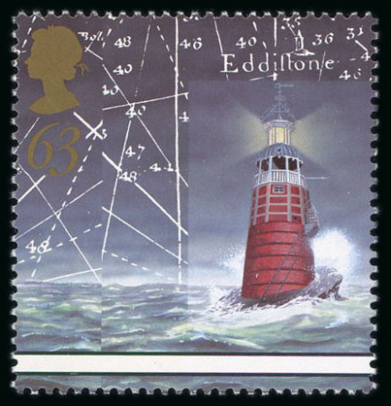 Stamp of Great Britain » Queen Elizabeth II 1998 Lighthouses Original Eddystone Lighthouse 63p